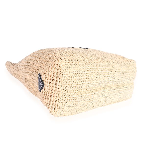 Prada Natural Raffia Logo Tote - Picture 5 of 7